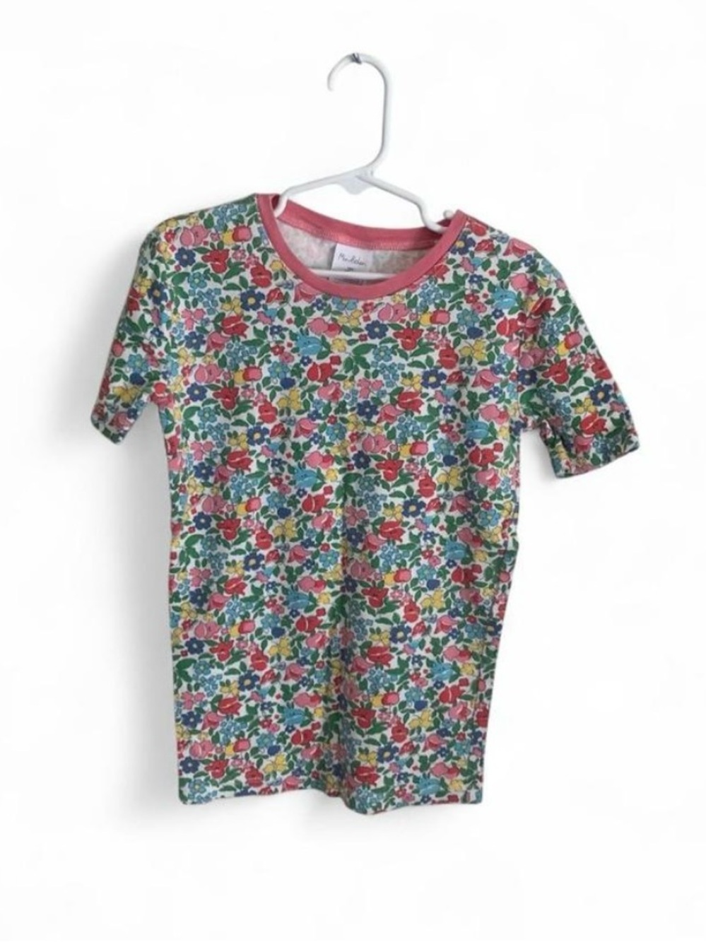 💕 Mini Boden floral short sleeve shirt girl size 10 cottagecore top